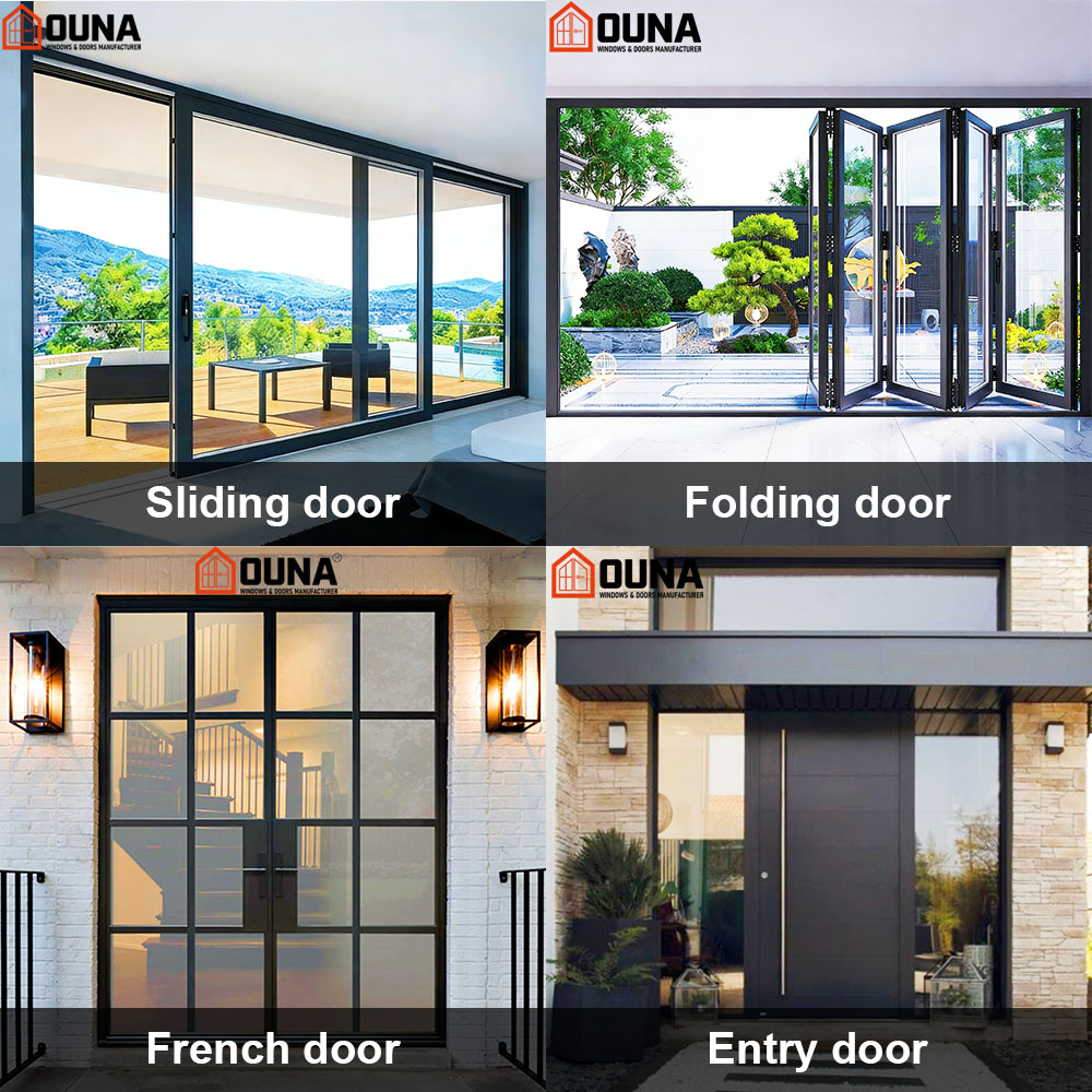 OUNA Aluminum Casement Window Tempered Double Glass Thermal Break Soundproof for Residential Building Hurricane Impact Proof