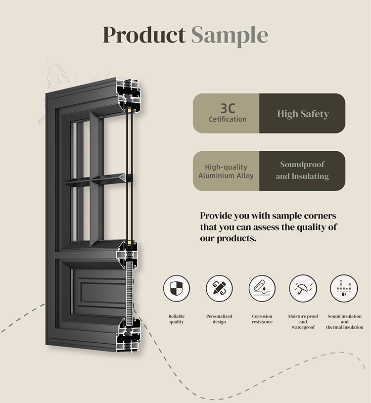 PDP French Doors Double Leaf Casement Door Thermal Break Aluminum Frosted Glass Grill For Entry Bedroom Fiberglass Interior Use