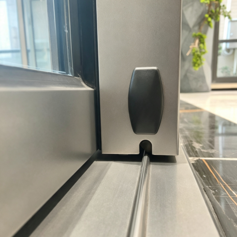Hihaus Aluminum Sliding Windows for Houses Modern Bedroom Black Sliding Glass Windows with Shutters