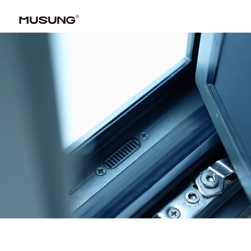 Hurricane Impact-Resistant and Anti-Theft Inward-opening Micro-ventilation Aluminum with Tempered Glass Window