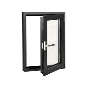 Glass Aluminium Powder Coated Double Glazzed windows with Screens Window Golden Brown for Apartment