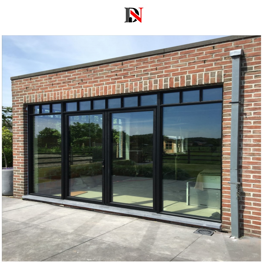 European Style Aluminum Frame Casement Door Modern German Crittal French Patio Glass Windows for Home for Exterior Entry Mall