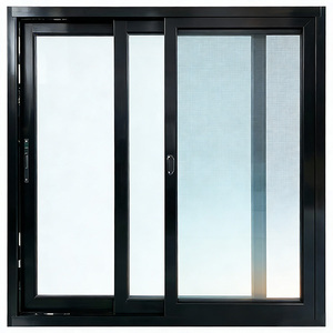 Modern Double Glazed Thermal Break Aluminum Sliding Windows with Low-E Glass Mosquito Net Energy Star Qualified for Hotel Use