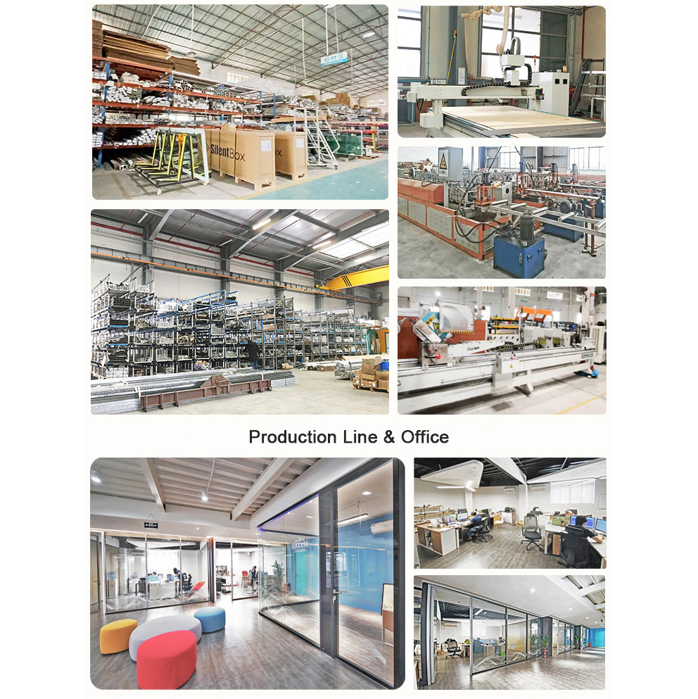 Frosted Glass Office Partitions Meeting Room Space-Saving Office Divider Aluminium Frame Glass Partition Wall With Sliding Door