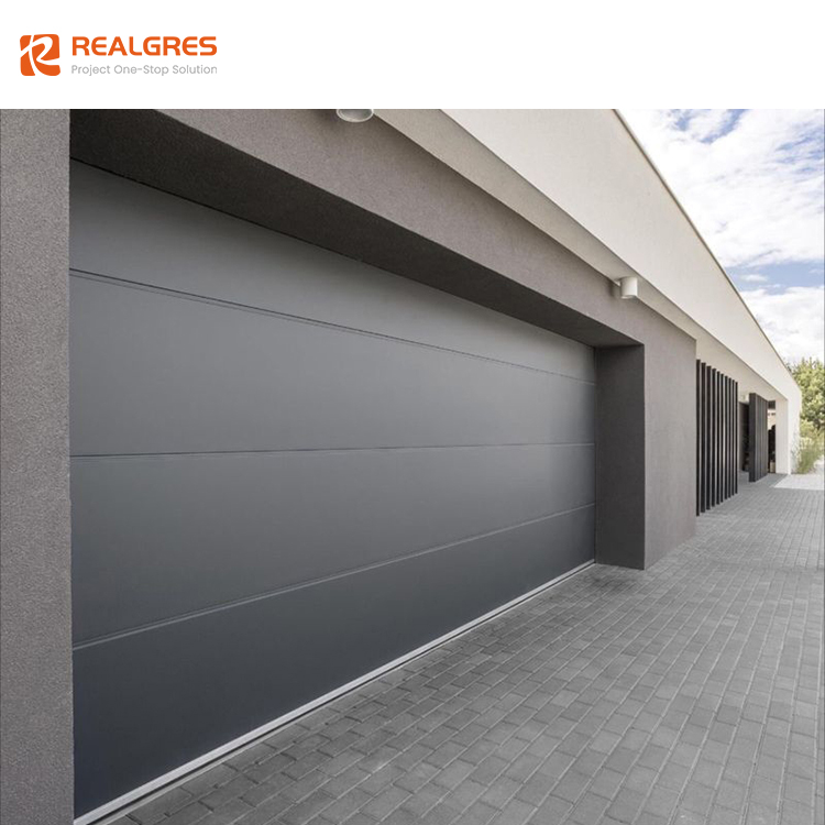 Realgres Usa Luxury Insulated Garage Door Aluminum 16x10 Feet Electric Sectional Garage Doors With Windows