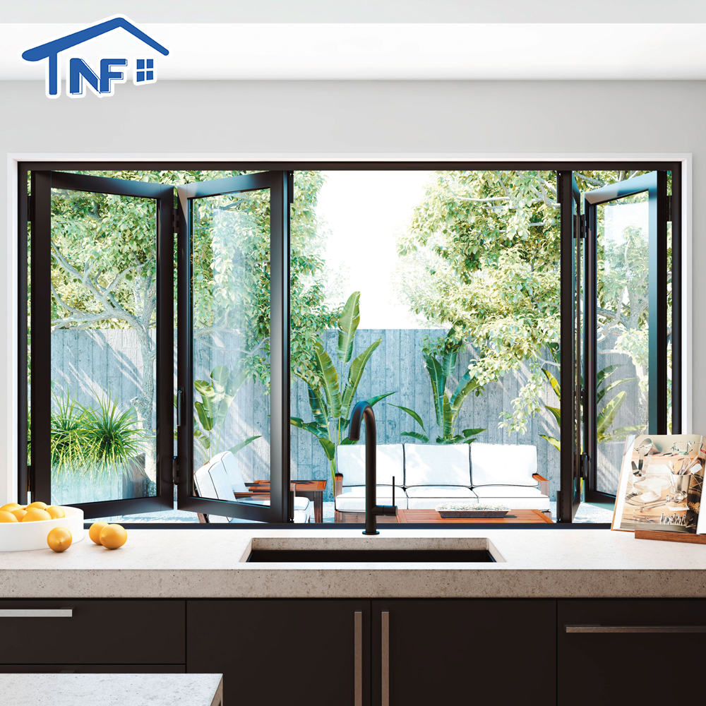 High Quality Aluminum Windows And Doors Heat Insulation Waterproof Glass Folding Windows For Houses Kitchen