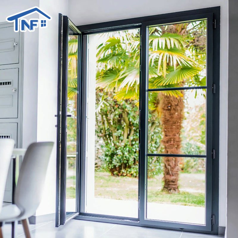 Customized Casement Glass Aluminum Door Villa Exterior Patio Swing Doors French Door