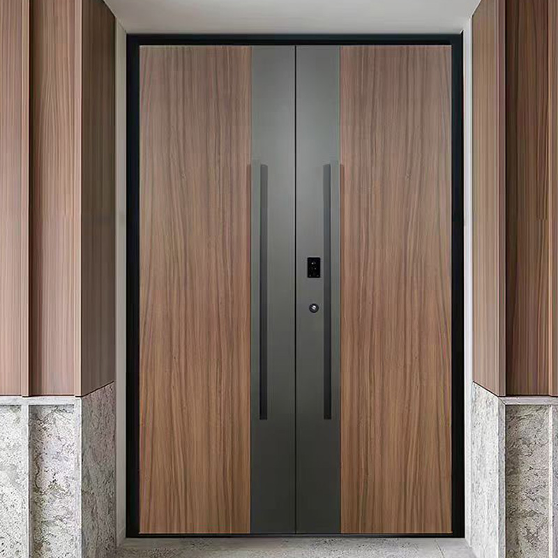 Security Main Pivot Front Doors for Aluminum Alloy Villa with Modern Glass Windproof Customized Stainless Steel