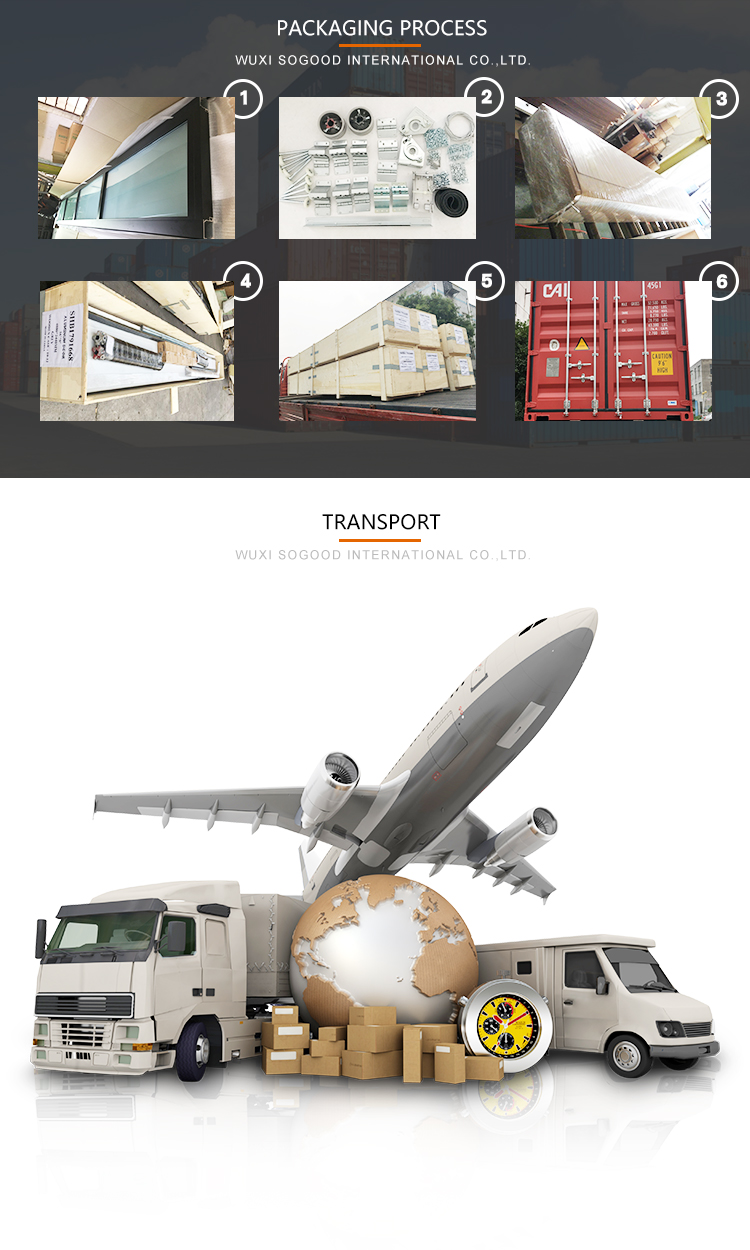 Packaging & Shipping - 50mm Thickness Aluminum Frame Garage Doors Frameless Glass