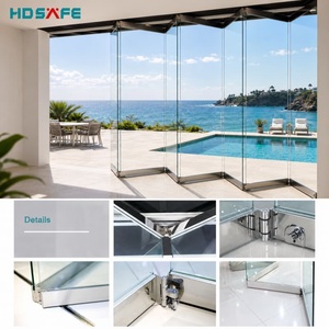 Accordion Folding Glass Door Aluminum Sliding Glass Doors Frameless