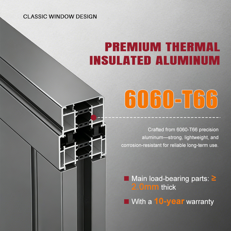 Custom Villa and Hotel Sliding Thermal Break Insulated Soundproof Double Glazed Aluminum Alloy Casement Doors