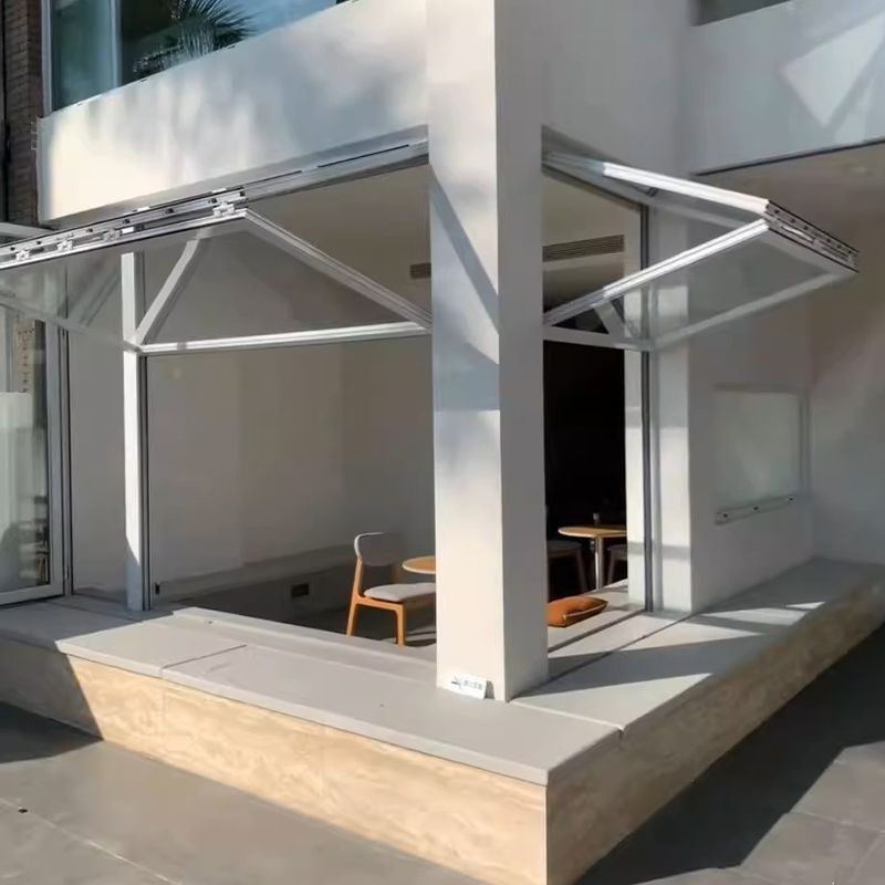 Vertical Aluminum Glass Folding Windows Outdoor House Vertical Folding Glass Windows