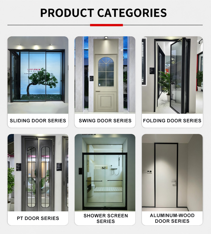 Custom Modern Black Arched Frame Corrugated Frosted Glass Door Fiberglass Waterproof White Aluminum Frame for Bathroom Bedroom