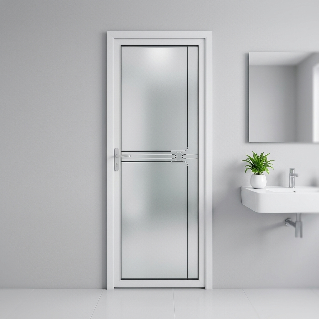 Modern Design Aluminum Moisture Proof Privacy Glass House Indoor Bathroom Door