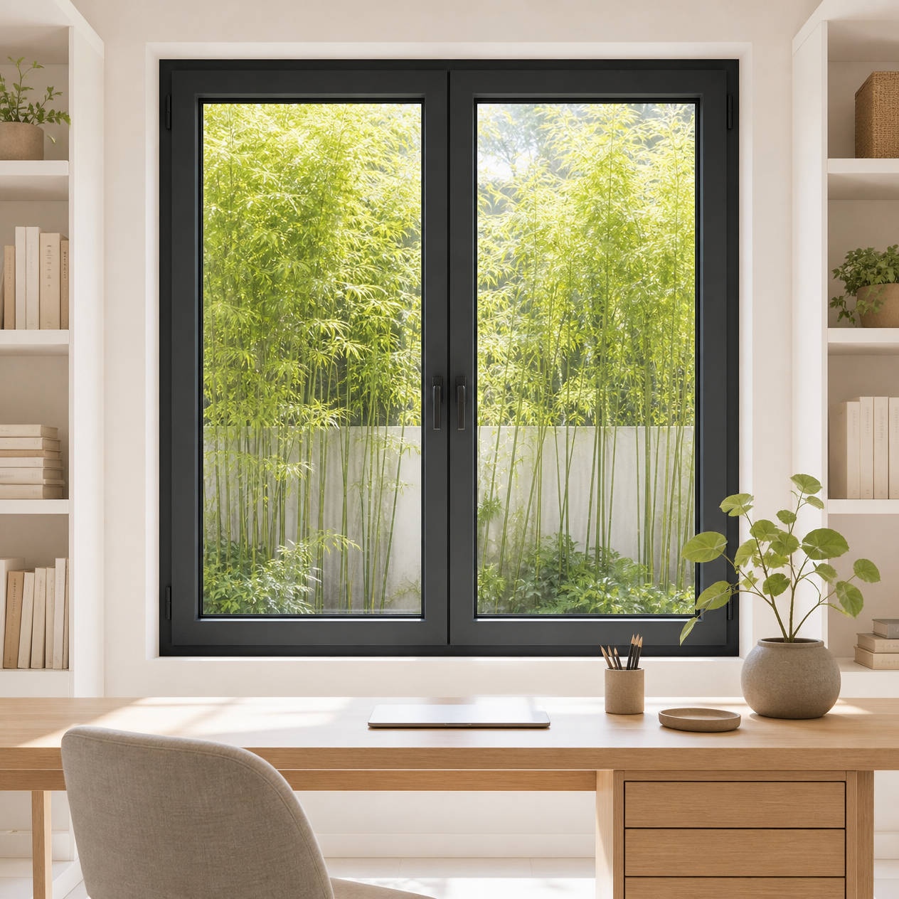 Modern Brown Color Aluminum Alloy Casement Windows with Insect Screen Energy Saving Wind Resistant Soundproof Bathroom Use