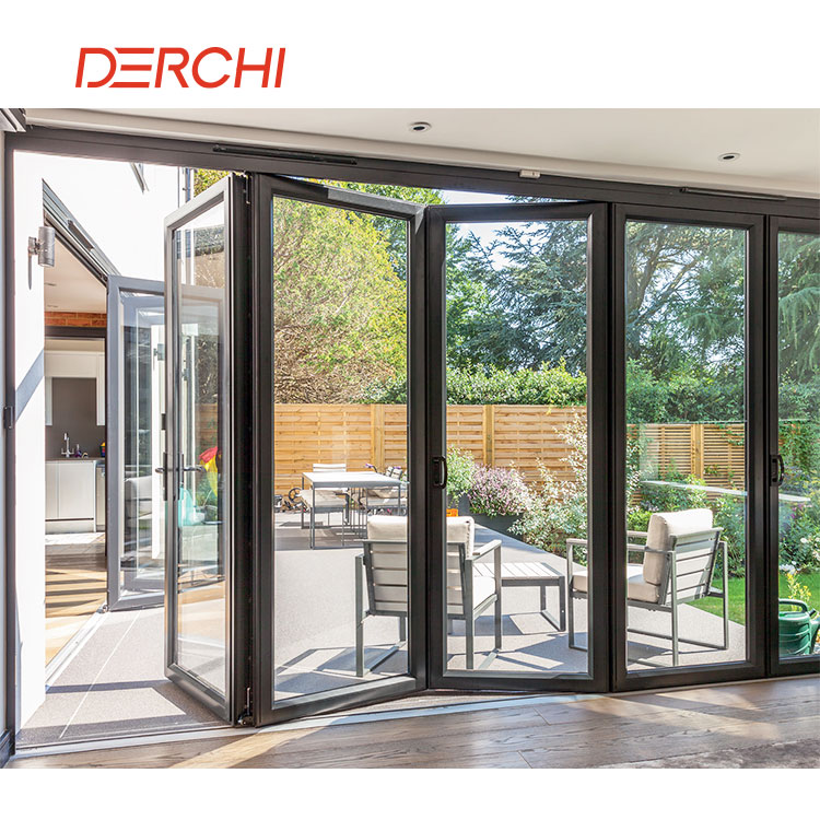 Exterior Waterproof Thermal Break Aluminum Glass Balcony Folding Sliding Door System