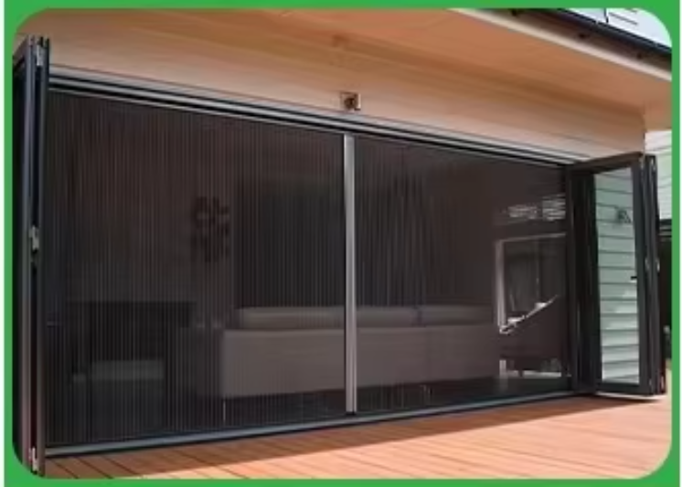 Retractable Screen Mosquito Nets Aluminum Alloy Frame Horizontal Rolling Fiberglass Mesh Pleated Mesh Folding Screen Door