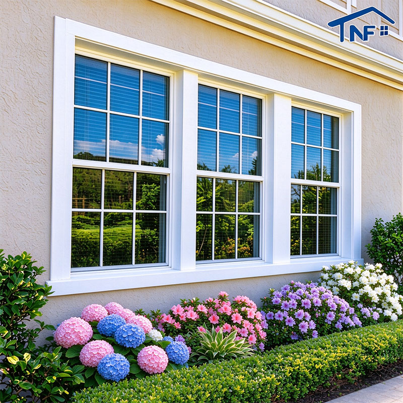 Australian Standard Hurricane Impact Double Glazed Tempered Glass Aluminum Single and Double Hung Windows
