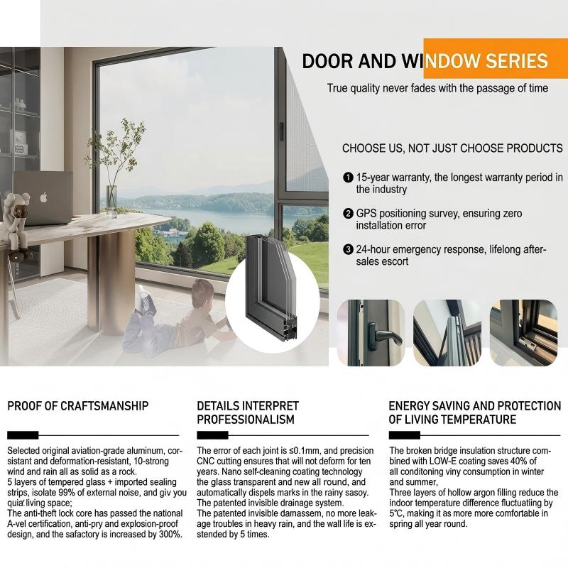 Aluminum Sliding Window Soundproof Double Glazed Insulated Tempered Glass Custom Size for Apartment Bedroom Projects Window
