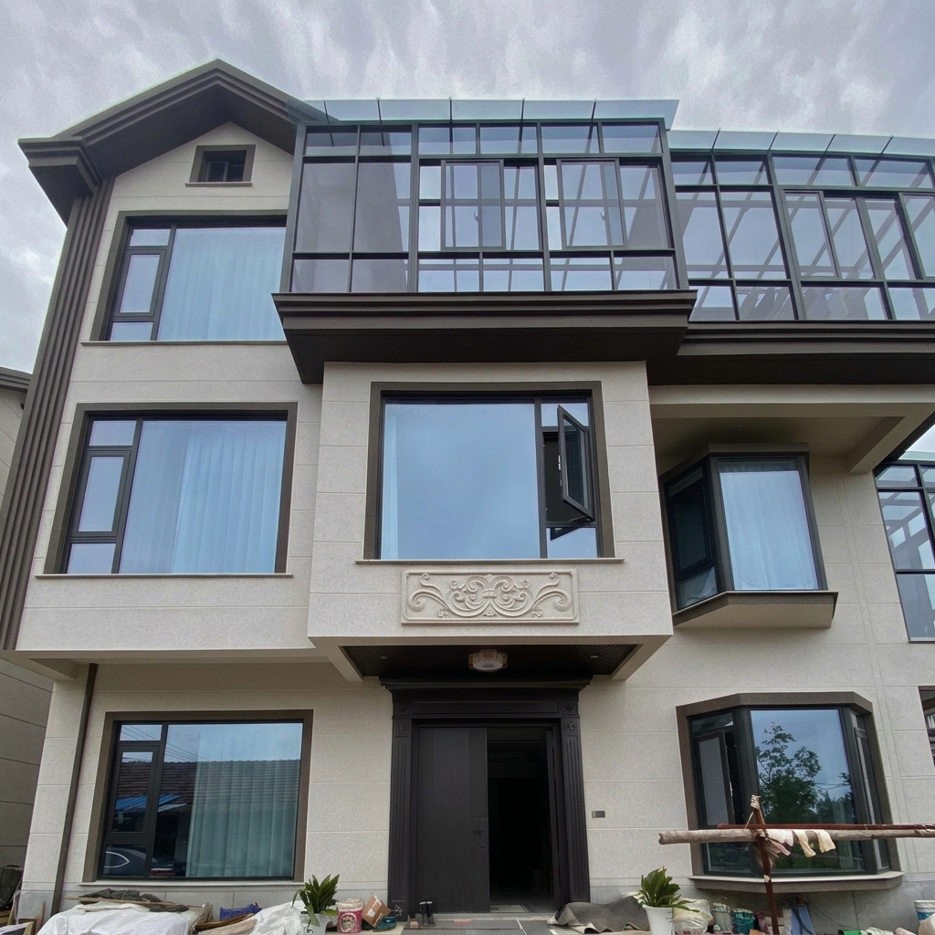 ZCSUNG Customized Outward Opening Aluminum Glass Casement Windows Waterproof Sound Insulation with Louver for Bedroom