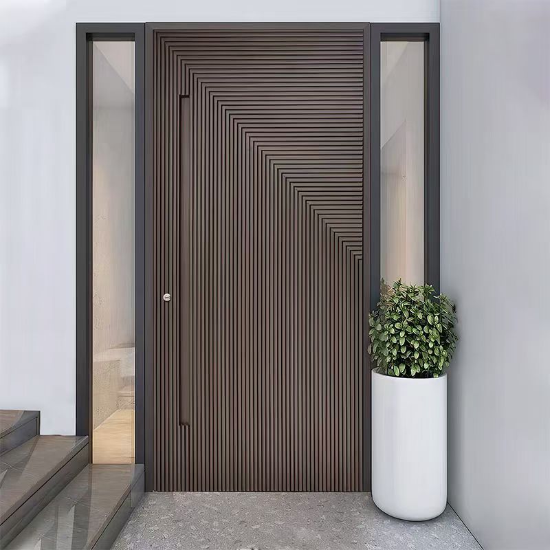 Security Main Pivot Front Doors for Aluminum Alloy Villa with Modern Glass Windproof Customized Stainless Steel