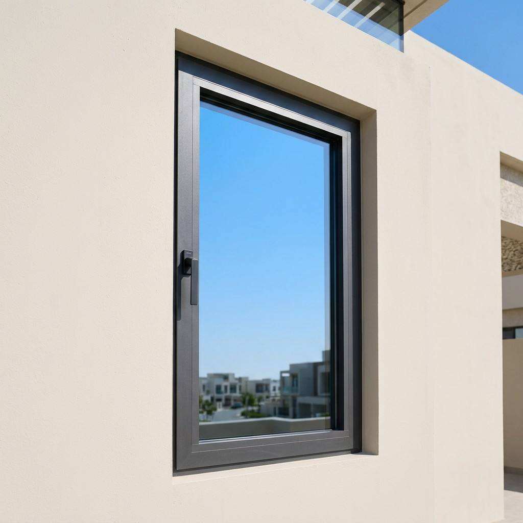 Modern Dark Grey Aluminum Alloy Doors And Windows With Triple Glass For Home Kitchen Villa Hotel