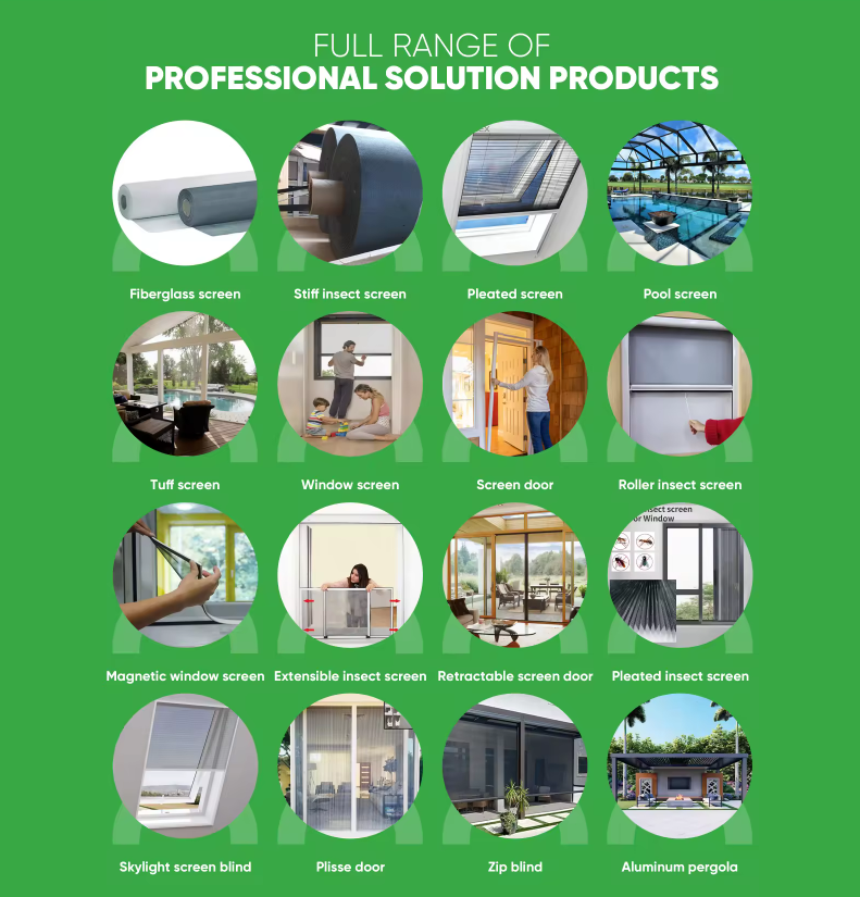 Retractable Screen Mosquito Nets Aluminum Alloy Frame Horizontal Rolling Fiberglass Mesh Pleated Mesh Folding Screen Door