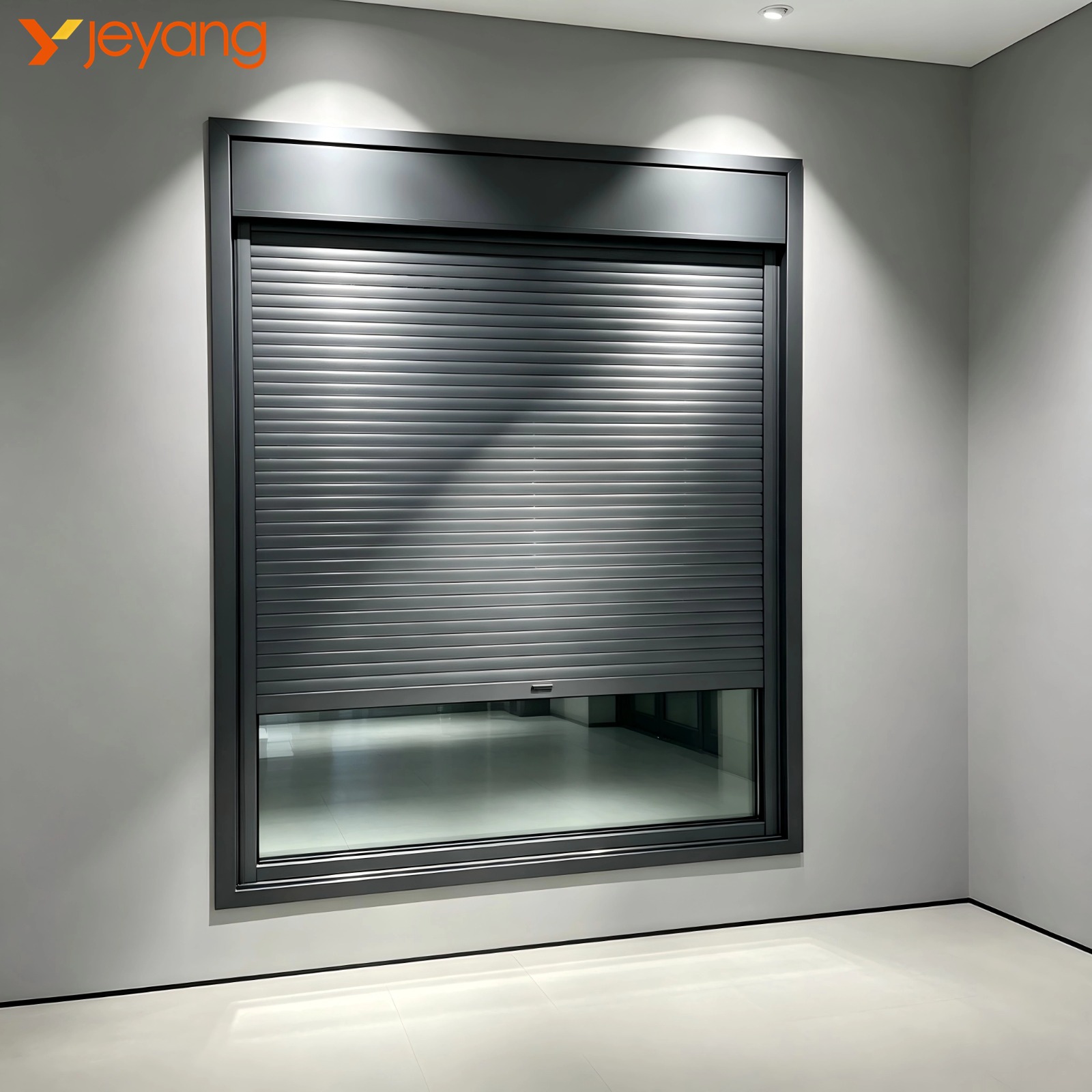 Security Shutter Window Aluminum Sliding Window Burglar Proof Integrated Roller Shutter Design