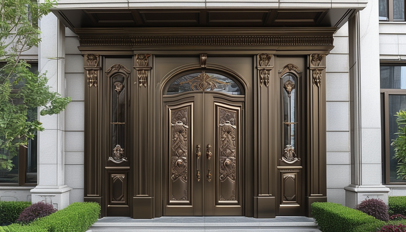 Luxury aluminum entry door for custom homes