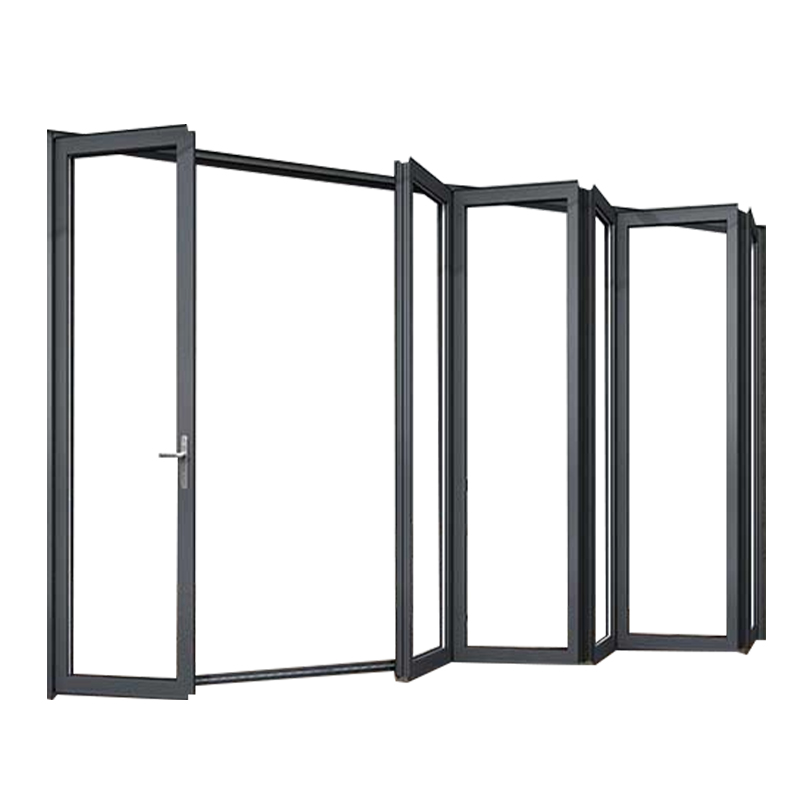 Bathroom Folding Door Bi Fold Design Aluminum Material with Roller Accordion Hinge Folding Door