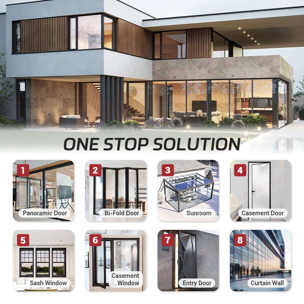 Landsharp Modern French Style Black White Vertical Aluminum up Down Sliding Single Hung Sash Windows for House