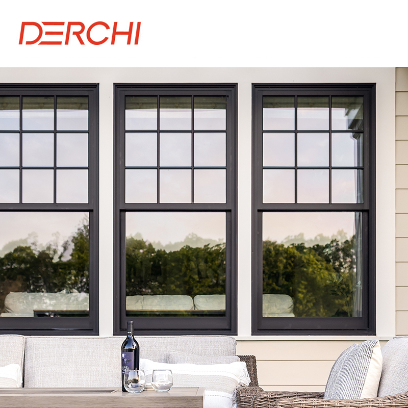 Modern Double Hung Aluminium Alloy Window Small Size Vertical Slide Design New Construction Waterproof Hung Windows For Home