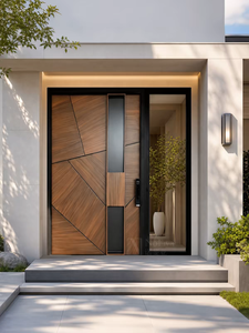 Custom Full Cast Aluminum Security Front Door with Log Grain Finish and Anti Rust Coating for Villa Main Entrance