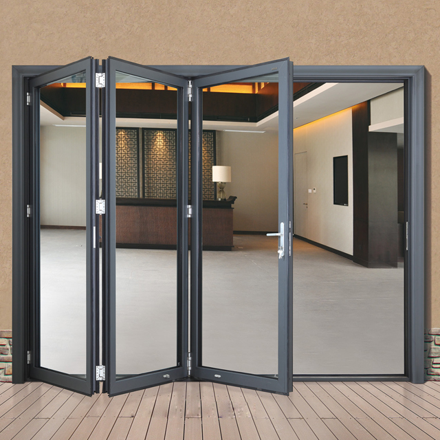 Aluminium Doors and Windows Luxury Insulated Tempered Glass Aluminum Profile Patio Sliding Folding Door