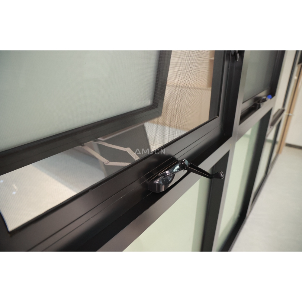 Residential AMJ Aluminum Awning Window for Hotels Hospitals Apartments Bedrooms Schools Low Price Outdoor