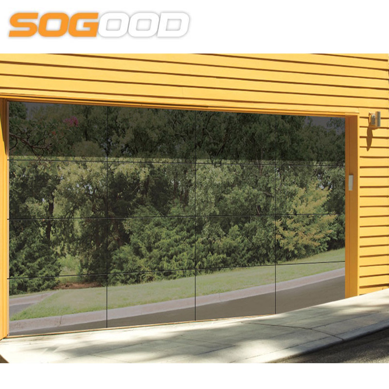 50mm Thickness Aluminum Frame Garage Doors Frameless Glass