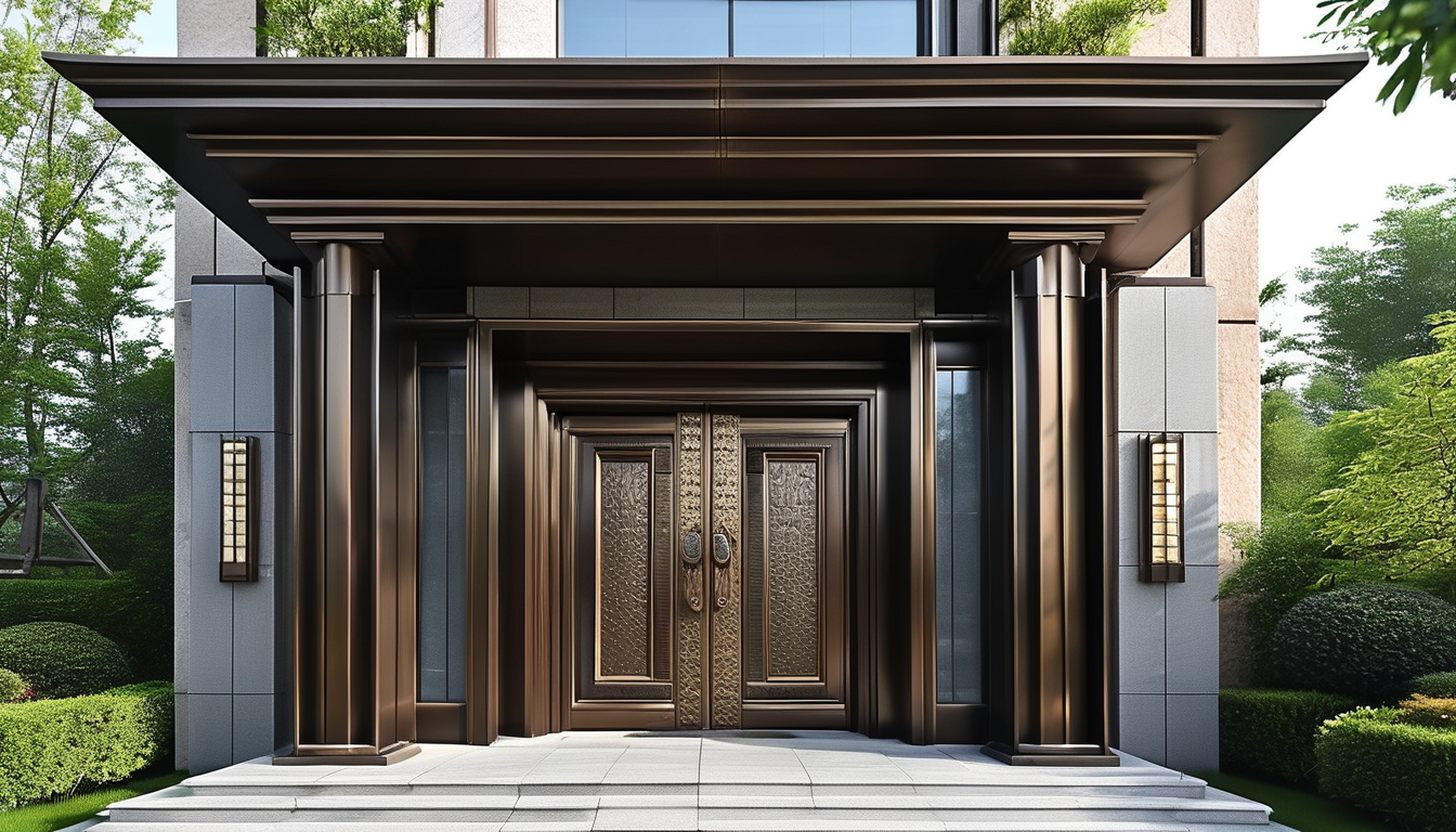 Aluminium entry door for modern villas