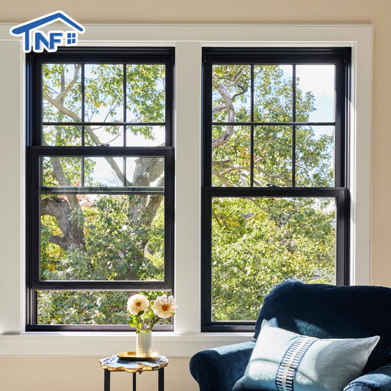 Australian Standard Hurricane Impact Double Glazed Tempered Glass Aluminum Single and Double Hung Windows