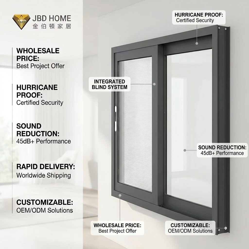 NFRC Automatic Electric Vertical Hurricane Sliding windows for Balcony Maximized Ventilation Motorized Vertical Sliding Window