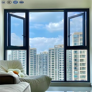 Aluminium Low-E Glass Custom Design Australian Standard Residential French-Style Aluminium Framed Casement Windows Bay windows