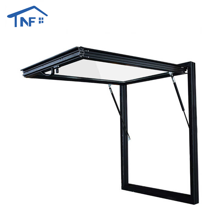 Aluminum Gas Strut Awning Window Double Glazed Glass Aluminum Windows For Kitchen