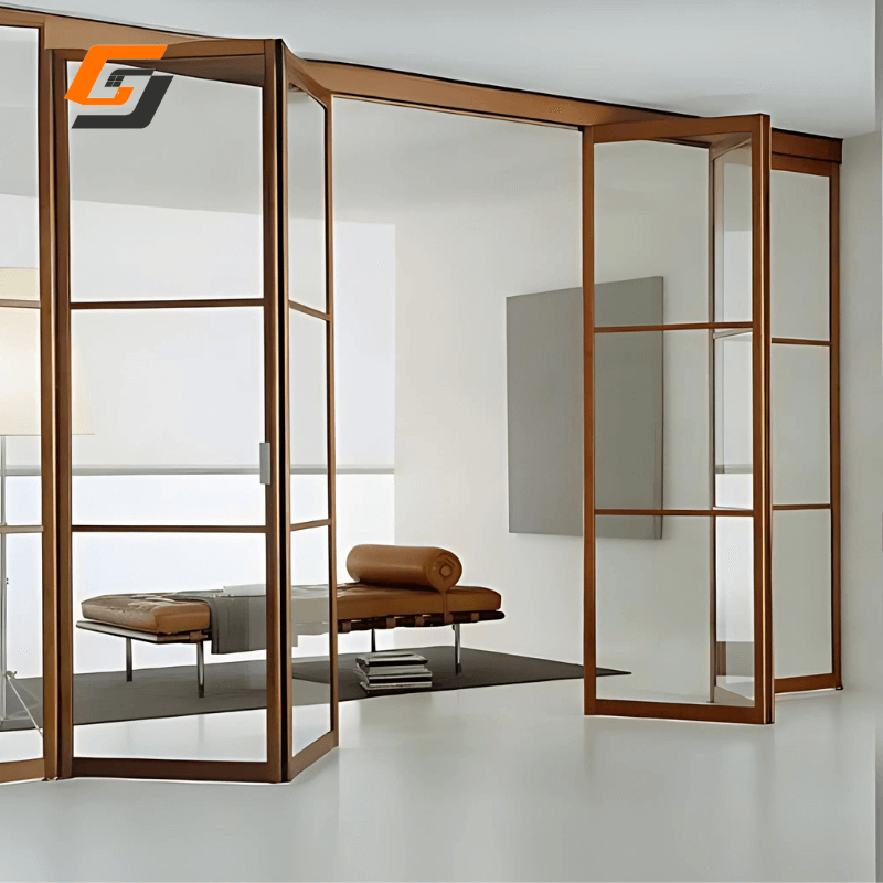 High Security Folding Interior Door Glass Garage Bi Fold Door Aluminum Folding Glass Doors