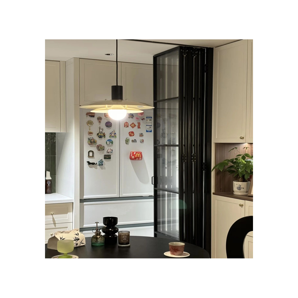 Aluminum Alloy Concertina Door Top Hung Acoustic Partition Anti-Theft Double Tempered Glass Exterior Bedroom Hotel Ballroom