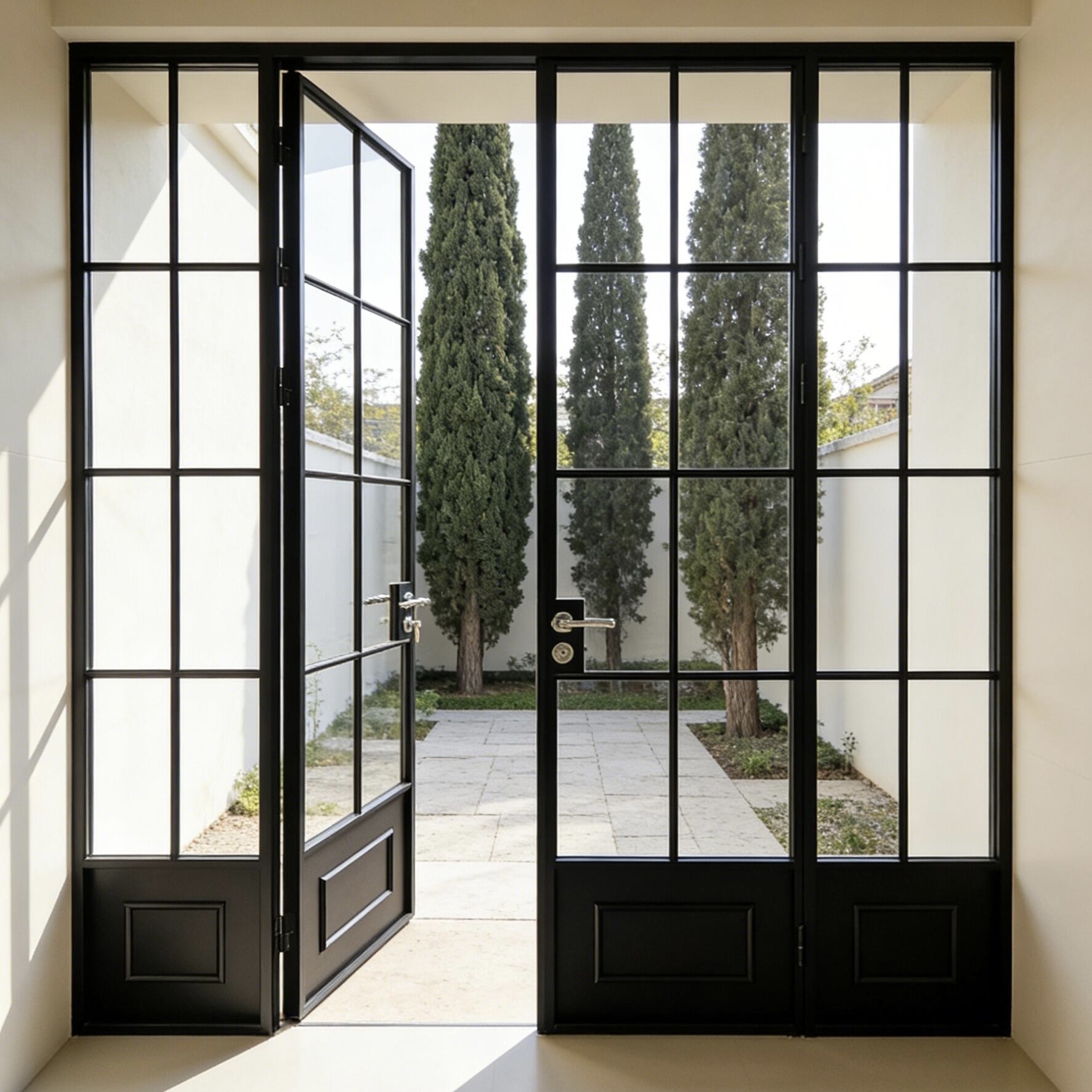 Decorative Grid Thermal Break Aluminum Sliding Door Modern Exterior Door Energy Saving Double Wine Cellar Living Room
