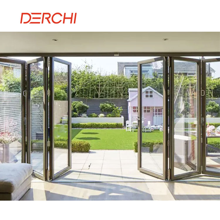 Exterior Waterproof Thermal Break Aluminum Glass Balcony Folding Sliding Door System