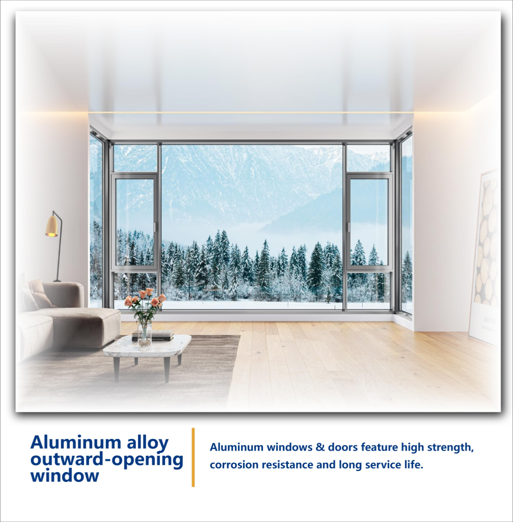 High Quality Security Aluminum Casement Windows Broken Bridge Outdoor Outward Windows Doors Stainless Steel Frame Material