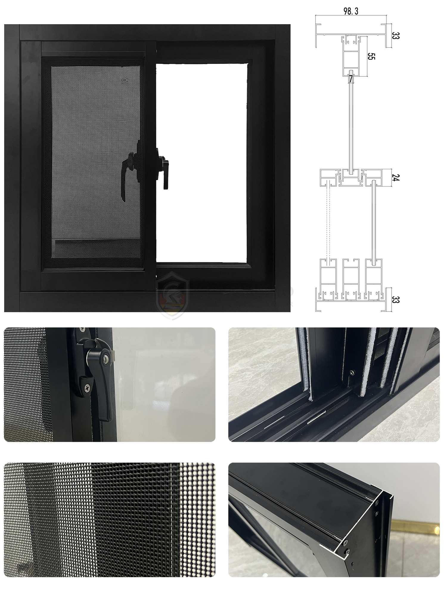 121# Three Tracks Sliding Window Design