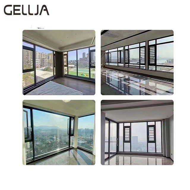 Modern Custom Hurricane-Proof Double Glazed Horizontal Sliding Doors and Windows with Roller Blind for Villas Aluminum Alloy