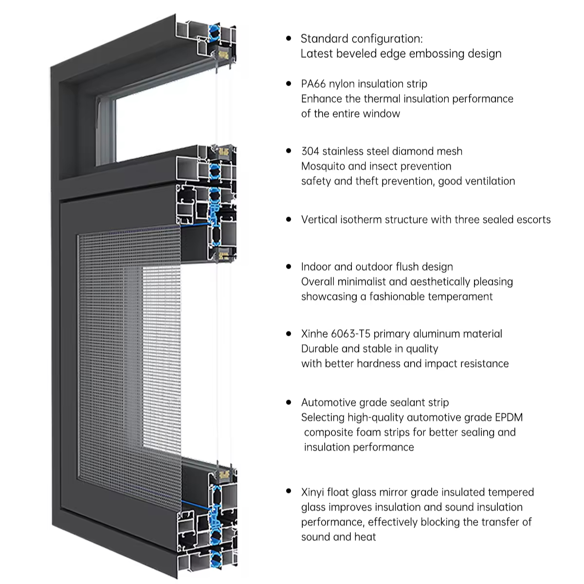 Con Una Variedad De Vidrios Doble Panel Con Mosquitera Para Persianas De Casa Ventanas Vidrio Abatibles De Aluminio Aislado