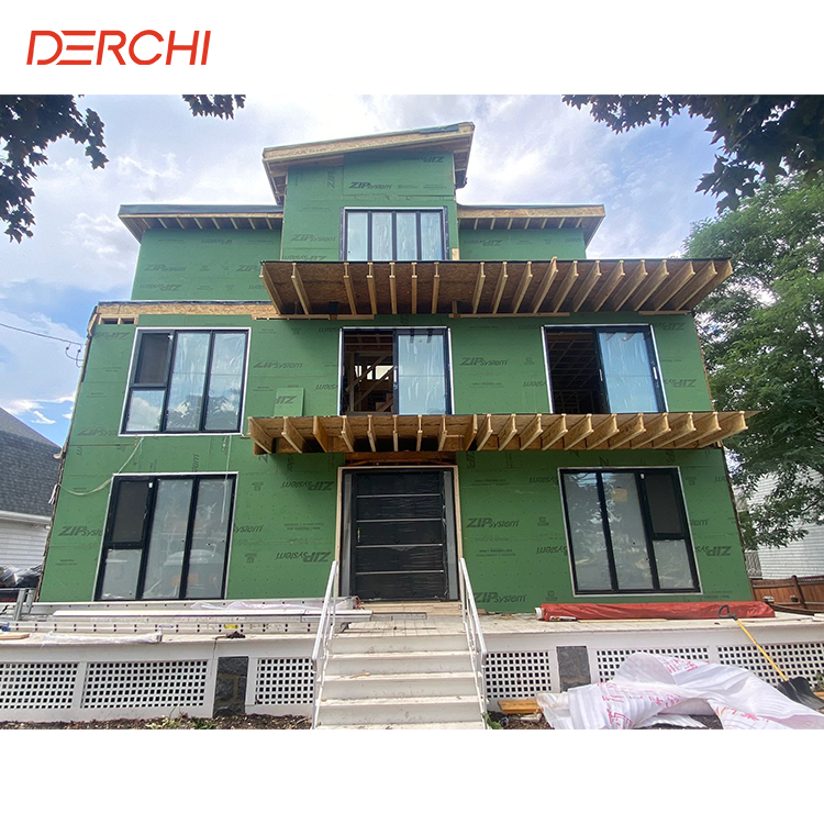 DERCHI NFRC USA Standard Picture Window Open Out Specialty Bay Windows Top Double Glazed Outward Swing Aluminum Casement Windows
